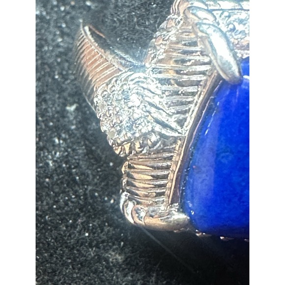 Blue Lapis Lazuli  Sterling Silver Judith Ripka Ring Size 9.25 - Picture 3 of 10